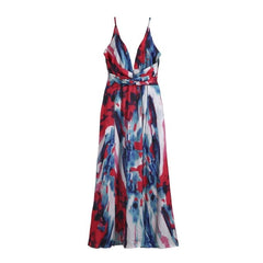 Women's Sling Floral Long Dresses arrival Summer Boho V Neck Sleeveless Party Beach Floarl Print Maxi Dress Casual Sundress