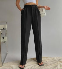 Spring New Office Lady High Quality Elegant Casual Fashion Wide Leg Female Pants Hot Sales