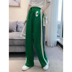 New Autumn Fashion Trouser C Word Wide Leg High Waist Casual Black Drape Effect Sport Pants