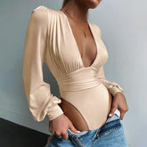 Puff Sleeve Bodycon Jumpsuit