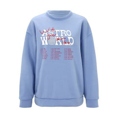 Thick Warm Sweatshirt Print Blue Sweatshirts Oversize Long Sleeve O Neck Loose Pullovers Female Tops