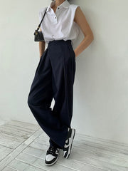 New Straight Loose Wide Leg Mop Trousers
