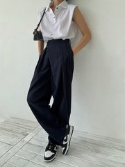 New Straight Loose Wide Leg Mop Trousers