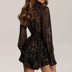 Vintage Perspective Floral Print Dress