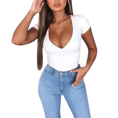 Fashion Casual Solid Color Bodysuits