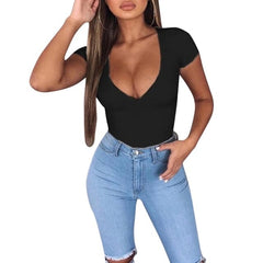 Fashion Casual Solid Color Bodysuits