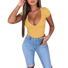 Fashion Casual Solid Color Bodysuits