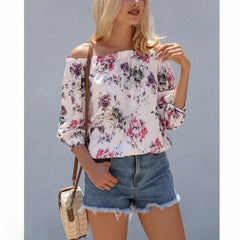 Fashion Womens Off Shoulder Loose T shirt