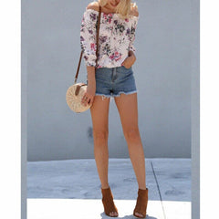 Fashion Womens Off Shoulder Loose T shirt