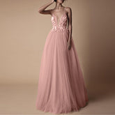 Lace Floral Coral Backless Dress