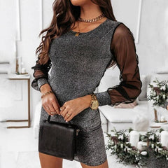 Year Sequin Dress For Party Bling Black Bandage Mini Spring Autumn Lady Dating Dinner Dresses