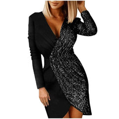 Fashion Sequin Stitching Dress