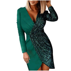 Fashion Sequin Stitching Dress