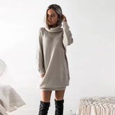 Womens Turtleneck Knitted Dress