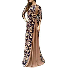 Fashion Long Sleeve Muslim Islam Long Maxi Dress Robe