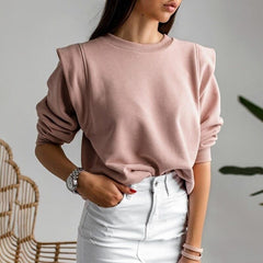 Casual slim hoodies sweatshirt Pink knitted streetwear