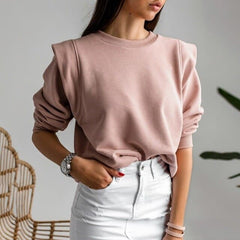 Casual slim hoodies sweatshirt Pink knitted streetwear