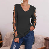 Long Sleeve Shirt Top Ladies Casual V Neck Blouse Femme Blouses Womens Tops And Blouses Plus Size
