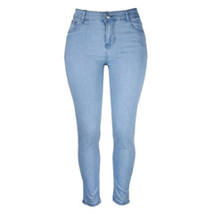Middle Waist Button Wash Hip Lift Jegging Jeans Genie Slim Fashion Large Small Leg Pockets Woman Fitness Pants