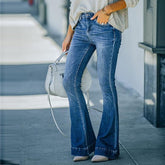 Denim Trousers Flared Trousers Casual Pants Zipper Slim Jeans Do Not Show Thick Legs