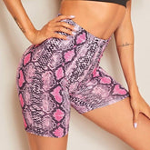 Summer Shorts New Snake Print High Waist Shorts Elastic Waist Short Trousers Trousers Pantalones