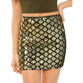Skirts Fish Scales Printed A line Chic Korean Mini Hip skirt Stylish Party Skirt Womens Glitter Streetwear