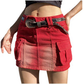 Uniform Pleated Waist High Corduroy Zipper Girls Skirt Mini Fashion Skirt