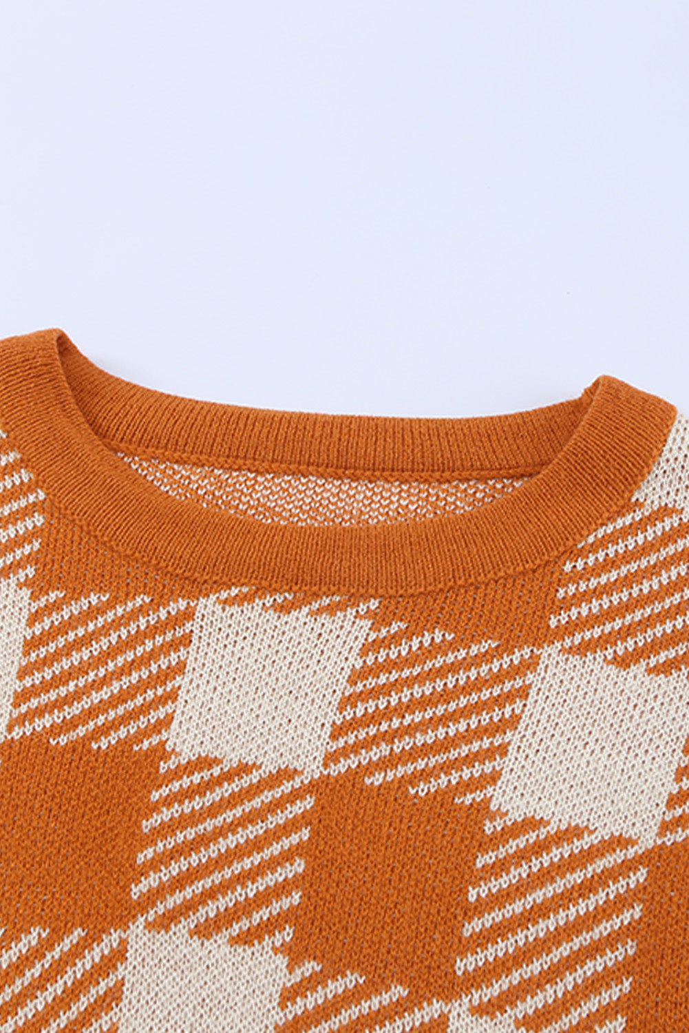 Orange Plaid Sweater Dress