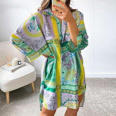 Exotic Style Long-sleeved Single-breasted Printed Shirt