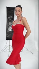 Rhinestone Sling Fishtail Dress
