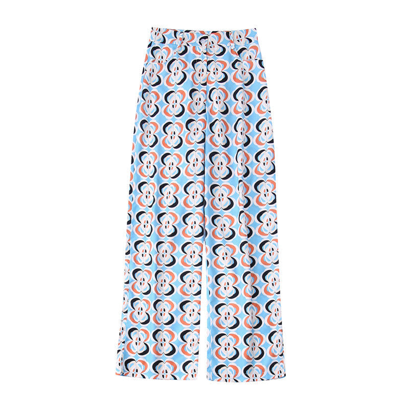 Casual Printed Two Piece Shirt and Pants Sets Flaxmaker