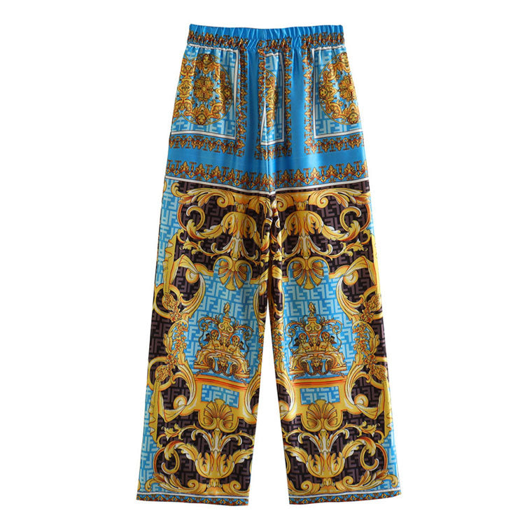 Casual Printed Shirt and Pants Set Flaxmaker