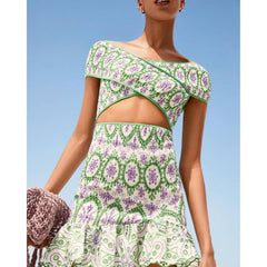 Ruffle Embroidery Cutout Two Piece Set