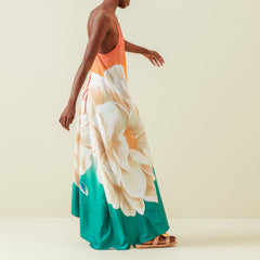 Gradient Bandeau Cut Out One Piece Swimsuit and Cover Up