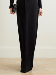 Long Sleeves Skinny Solid Color Deep V-Neck Maxi Dresses