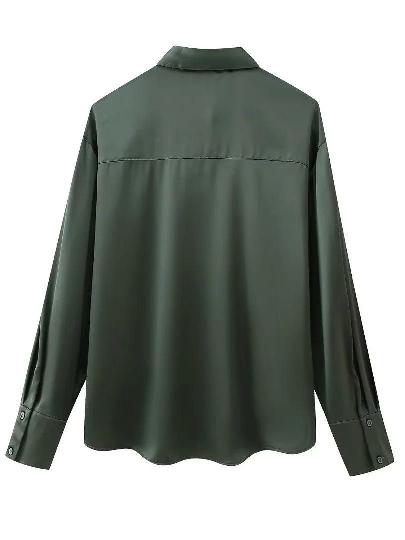 Solid Color Green Shirt and Pants Set