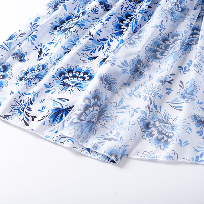 Flaxmaker Printed Bikini Swimsuit and Skirt