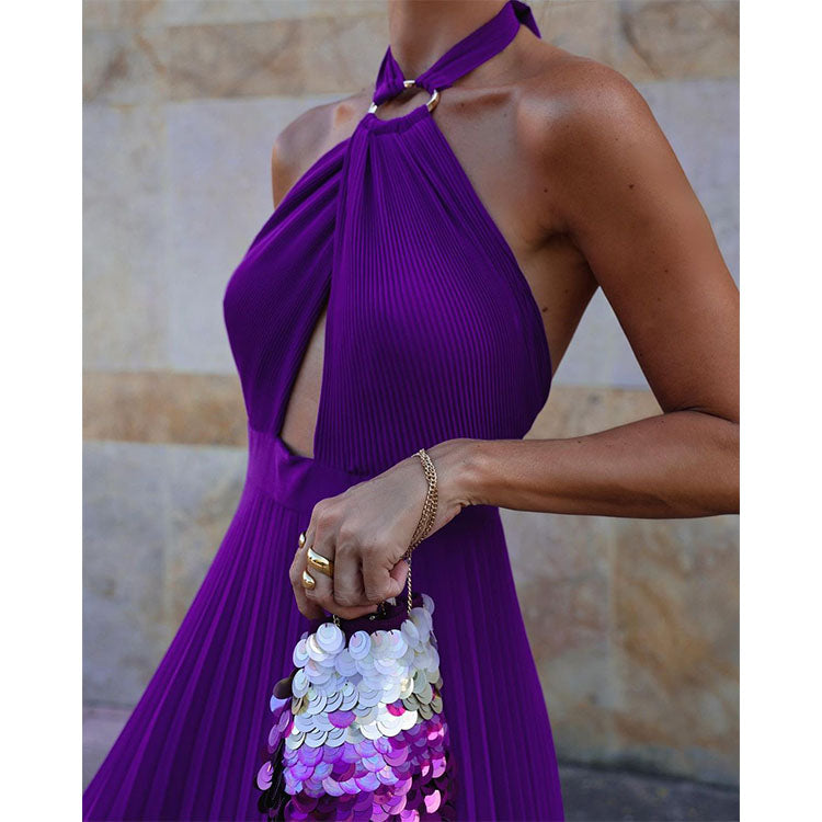 Halter Cutout Backless Dress