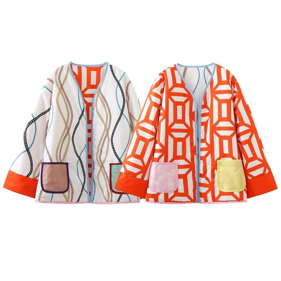 Printed Reversible Cotton Coat