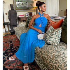 Halter Cutout Backless Dress