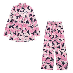 Fashion Casual Blossom Printed Shirt and Pants