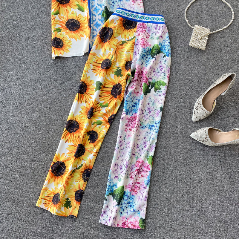 Flaxmaker Blossom Color Block Two Piece Set