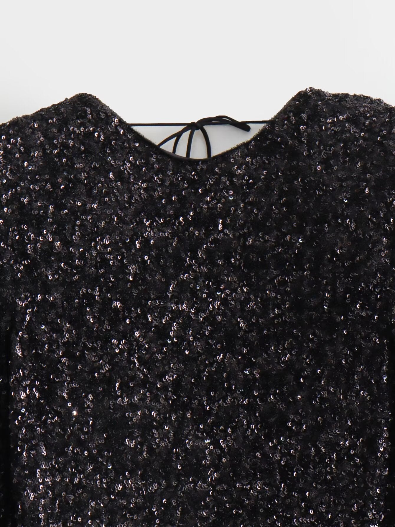 Sequin Backless Long-sleeved Party Dress