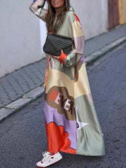 Casual Loose Slogan Printed Dress