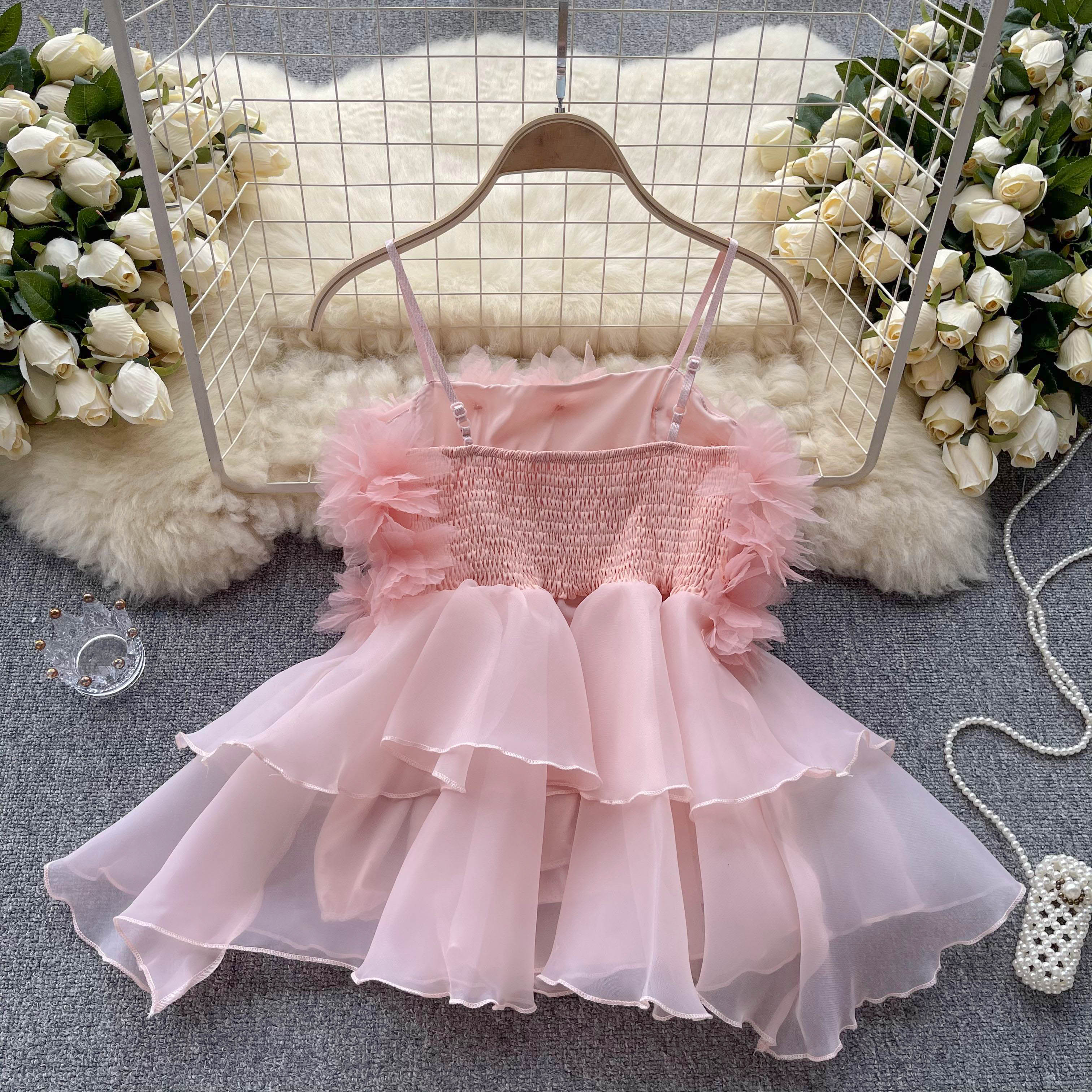 Sweet 3D Flower Organza Top