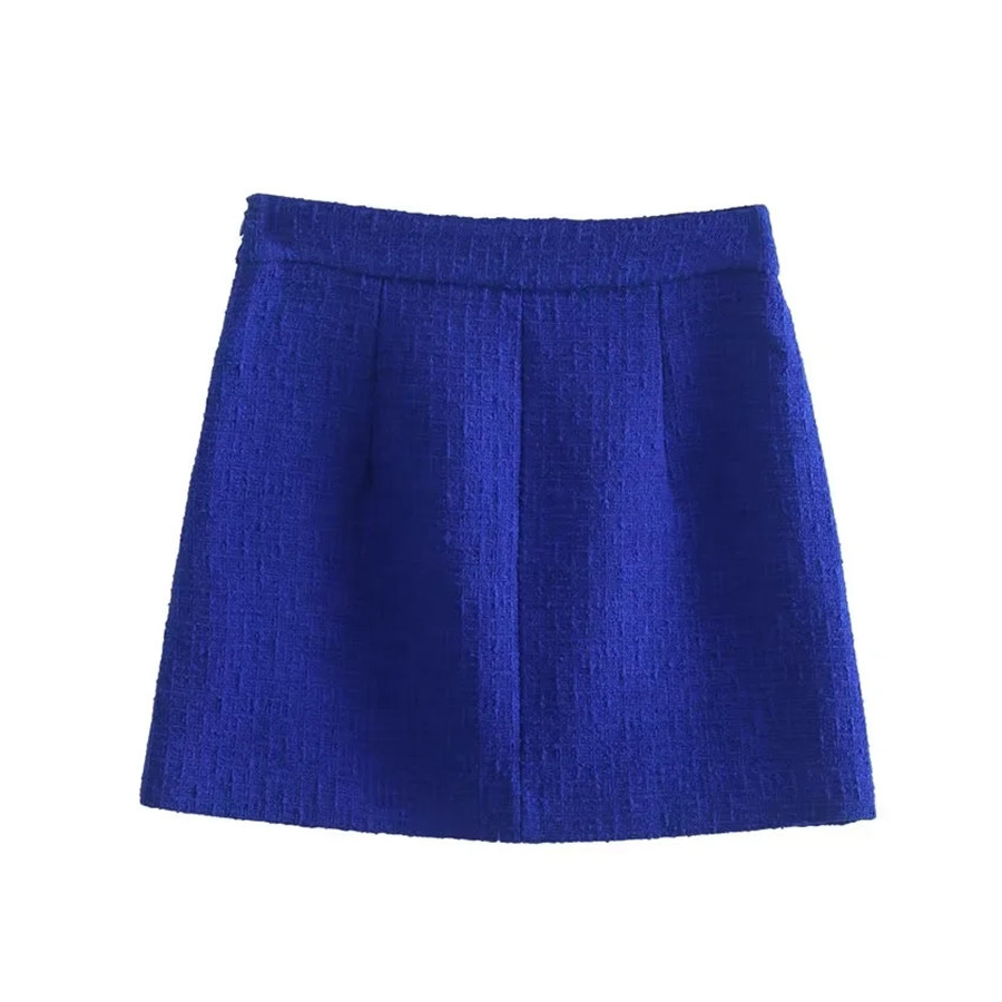 Fashion Blue Blazer Two Piece Set