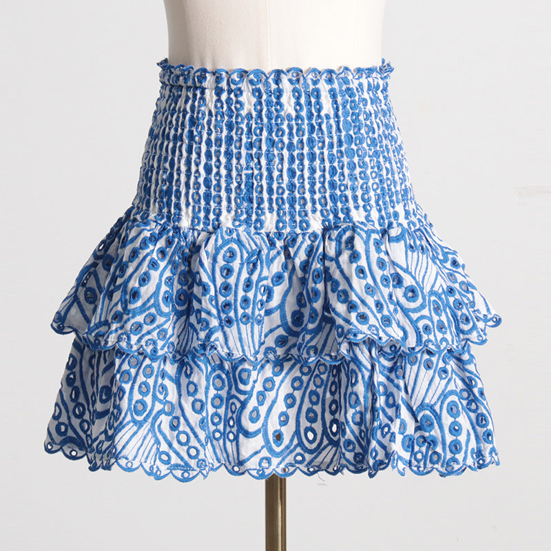 Ruffled Charmeuse Top and Skirt Set