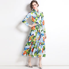 Flaxmaker Retro Printed Holiday Two Piece Set