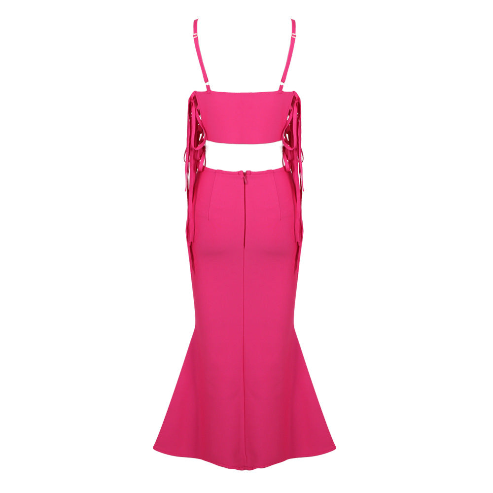 Heart Feather Lace up Top and Skirt Set Flaxmaker