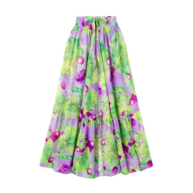 Mini Ruffled Printed Bikini Swimsuit and Skirt